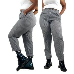 VINTAGE Black White Checkered Plaid Straight Leg